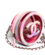 Chanel PVC Lambskin Filigree Round Clutch with Chain Pink