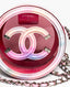 Chanel PVC Lambskin Filigree Round Clutch with Chain Pink