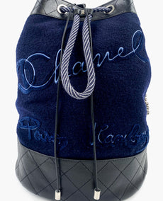 Chanel Paris-Hamburg Drawstring Bucket Bag Blue