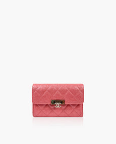 Chanel CC tikattu lompakko Pink Caviar SHW