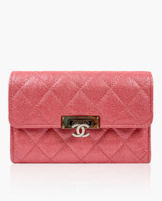 Chanel CC tikattu lompakko Pink Caviar SHW