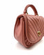 Chanel Reversed Chevron Round Flap Bag Antique Pink GHW