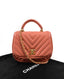 Chanel Reversed Chevron Round Flap Bag Antique Pink GHW