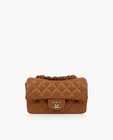 Chanel Mini suorakulmainen karamelli lampaannahka CHW