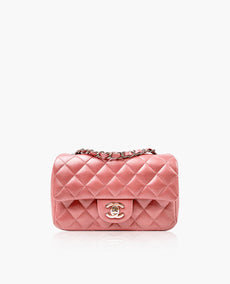 Chanel Mini Suorakulmainen Metallic Rose Lambskin SHW