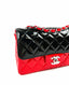 Chanel Bicolor Classic Single Flap Bag Quilted Patent Mini SHW