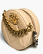 Chanel Lambskin Quilted 19 Round Clutch On Chain Bag Beige