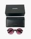 Chanel Round Pink Leather Sunglasses