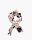 Chanel Silk Black, Pale Pink and Red Square Scarf with White Chanel Camellia Flowers