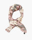 Chanel Silk Pale Pink White Gray Scarf with Camelia Flowers