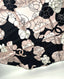 Chanel Silk Black, Pale Pink and Red Square Scarf with White Chanel Camellia Flowers