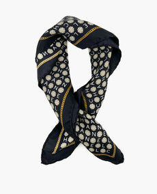 Chanel Silk Scarf Black