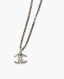 Chanel CC Silver Pearl Pendant Necklace