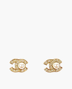 Chanel Small CC Pearl Earrings