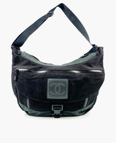 Chanel Black Canvas CC Sports Line Crossbody laukku