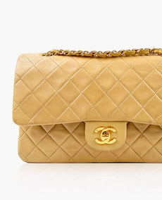 Chanel Timeless Medium Vintage beige lampaannahkainen GHW