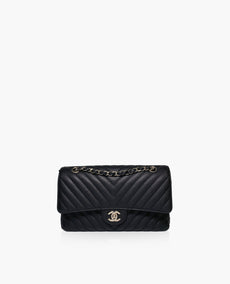 Chanel Timeless Medium Caviar Chevron SHW