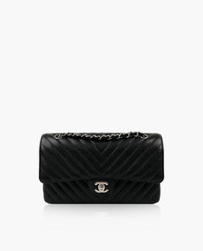 Chanel Timeless Medium Caviar Chevron Black SHW