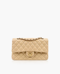 Chanel Timeless Medium beige lampaannahka GHW