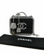 Chanel Caviar Quilted Striped Medium CC Filigree Vanity Case Black White