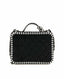 Chanel Caviar Quilted Striped Medium CC Filigree Vanity Case Black White