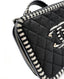 Chanel Caviar Quilted Striped Medium CC Filigree Vanity Case Black White