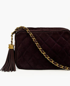 Chanel-kameralaukku Velvet Burgundy