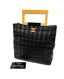 Chanel Chocolate Bar Resin Handle Tote Quilted Lambskin