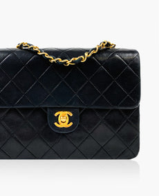 Chanel Vintage Mini Flap Laukku Musta lampaannahka 24 K GHW