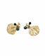 Chanel Hand-Enameled Ginkgo Leaf Motif Dangle Earrings