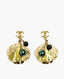 Chanel Hand-Enameled Ginkgo Leaf Motif Dangle Earrings