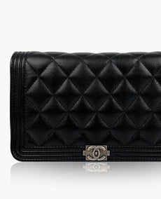 Chanel WOC Black Caviar The Boy Lock RHW