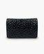 Chanel Black Lambskin Camellia Kohokuvioitu WOC SHW