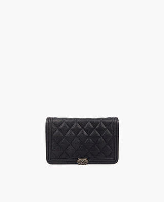 Chanel WOC Charcoal Caviar The Boy Lock RHW