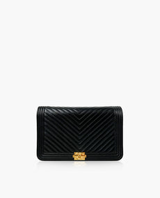 Chanel WOC Chevron Black Lambskin GHW The Boy Lock