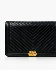 Chanel WOC Chevron Black Lambskin GHW The Boy Lock