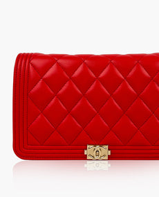 Chanel WOC Red Lambskin GHW The Boy Lock