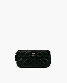 Chanel Double Zip WOC musta lampaannahka