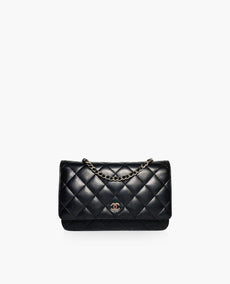 Chanel Black Lambskin WOC SHW