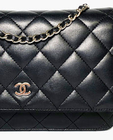 Chanel Black Lambskin WOC SHW