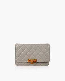 Chanel Golden Class Double CC Gray WOC Gray GHW