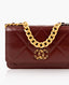 Chanel 19 WOC Burgundy Shiny Crumpled Calfskin Quilted