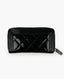 Chanel Zip Wallet Boy Lock All Black Patent Leather