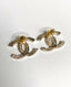 Chanel CC Champagne Earrings with Crystals  2cm