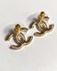 Chanel CC Champagne Earrings Crystals