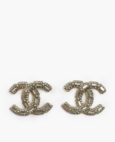 Chanel CC Rhinestone Pearl Champagne -korvakorut