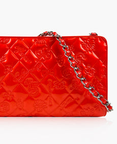 Chanel Mademoiselle Monaco Biarritz Coral Patent Kukkaro SHW