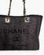 Chanel Deauville Black Cloth Bag Small GHW