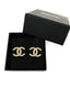 Chanel CC Champagne Earrings with Crystals and Chanel Lettering