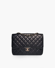 Chanel Jumbo Black Caviar Single Flap SHW